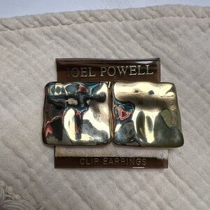 Vintage Joel Powell Designs Clip Earrings Gold